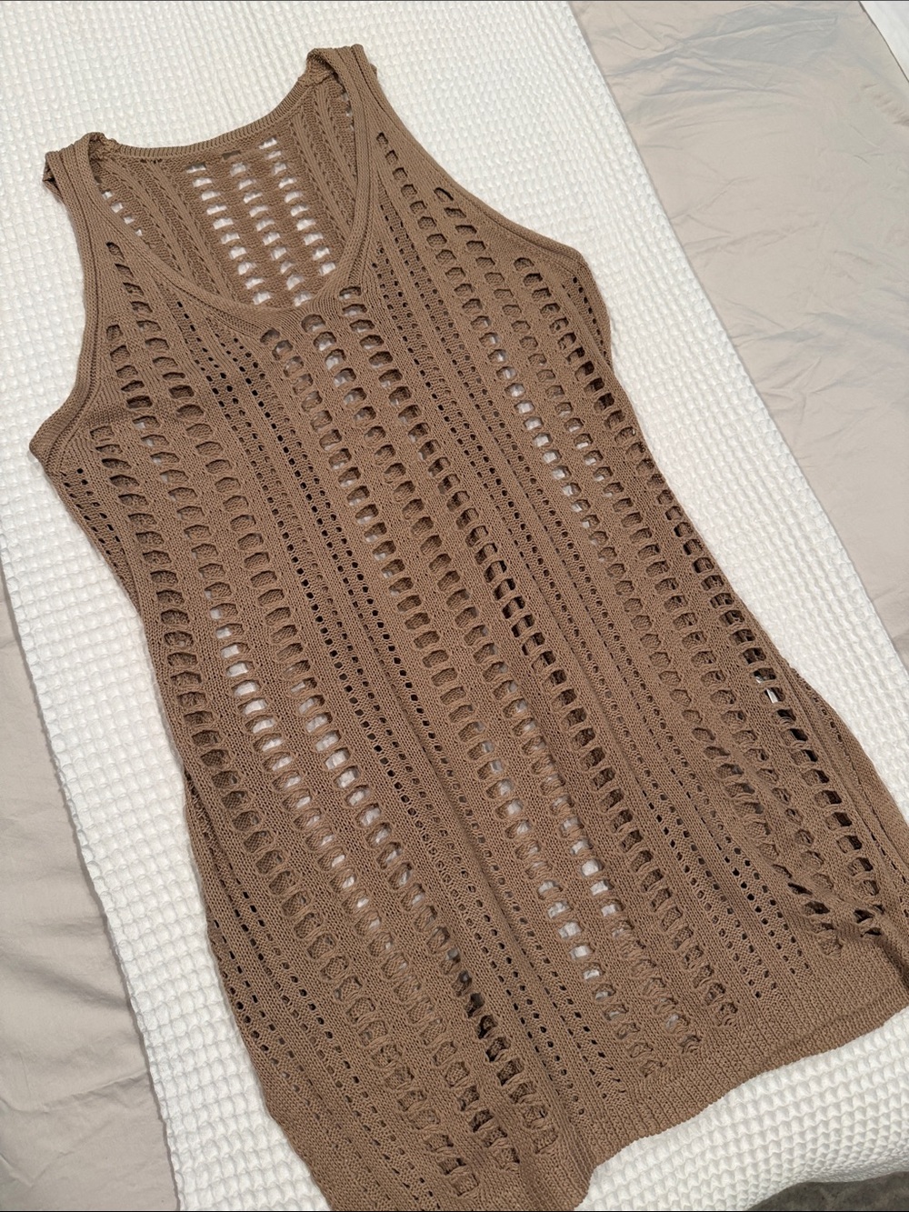 Crochet Swim Cover-Up Tank Dress